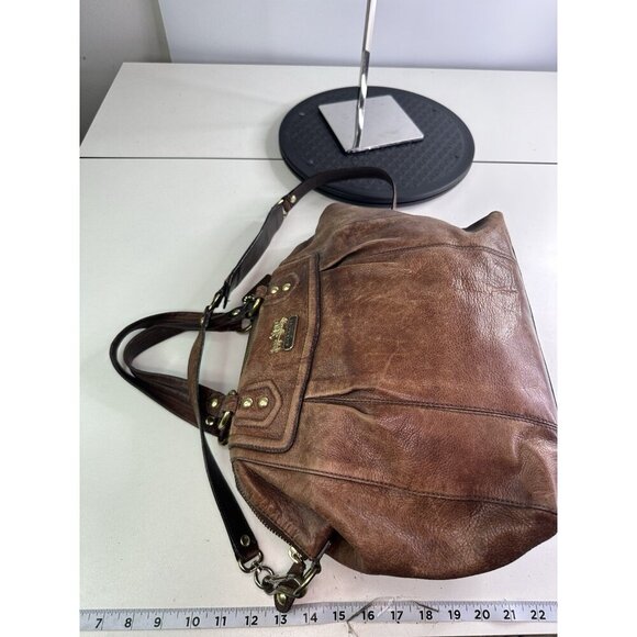DISTRESSED Coach VTG Madison Claire Handbag Leather Brown 14334 - Picture 7 of 13